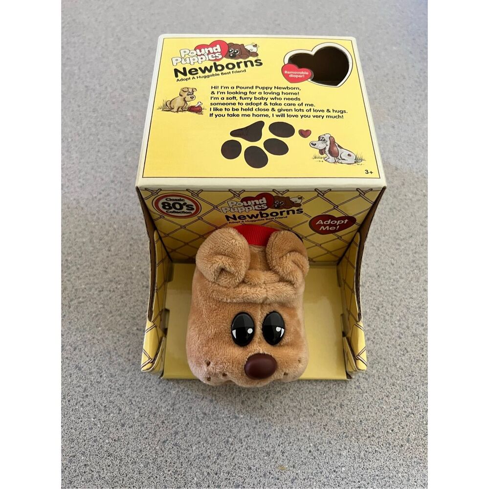 Pound Puppies Newborns New in Box Hasbro 2018 80s Vintage brown Dog pointy ears